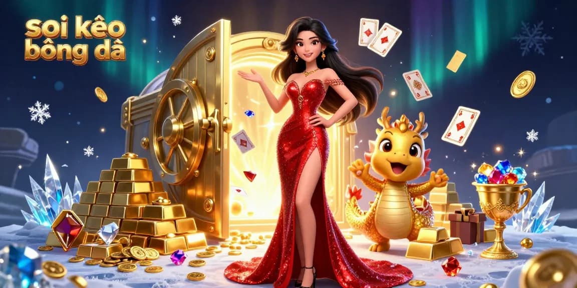 Soi kèo bóng đá expert analyzing game strategies, surrounded by treasures and vibrant casino elements