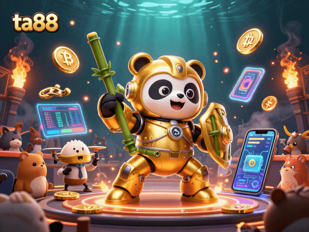 Engage in thrilling gaming action at ta88 with vibrant 3D casino elements and exciting characters.
