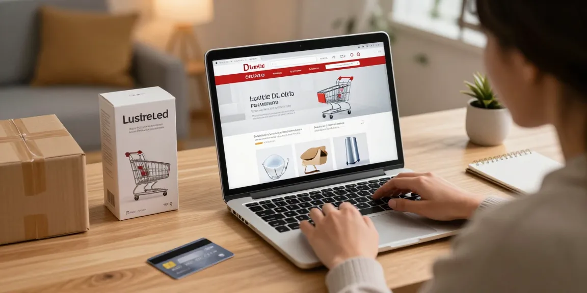 Lustre LED shopping experience showcasing online deals and product reviews.