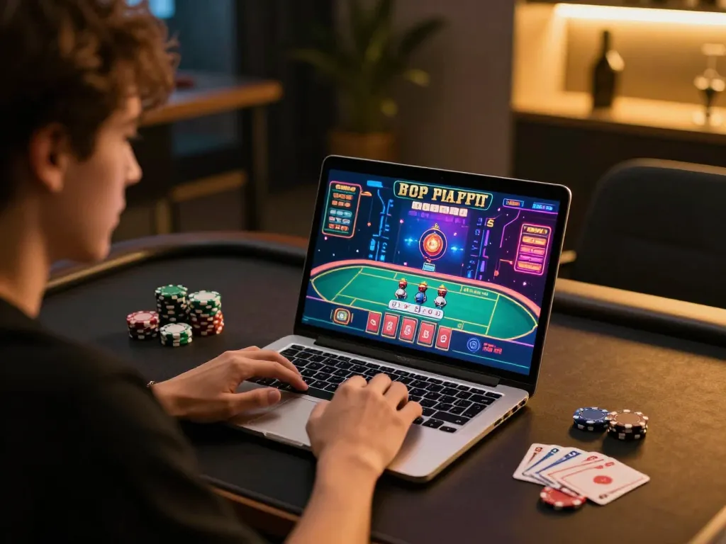Engaging gameplay at nhà cái F168 with a player winning at online poker.