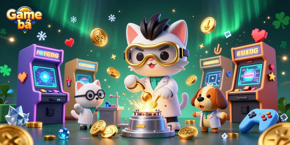 Experience thrilling Game bài action in a vibrant casino scene with golden coins and arcade elements.