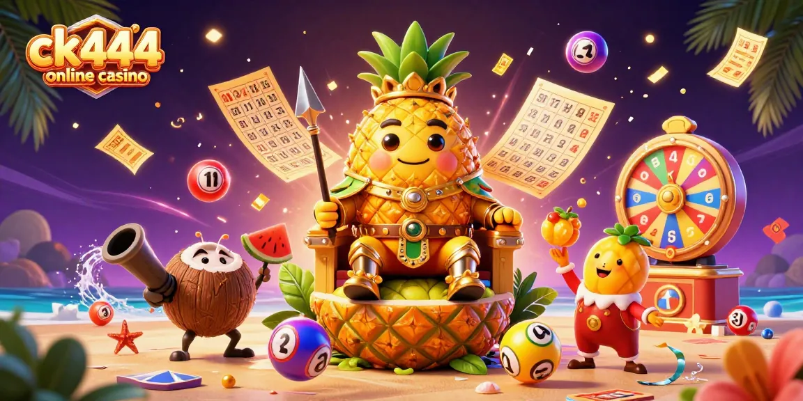 Engage with ck444 online casino's vibrant gameplay featuring golden pineapple king and dynamic game elements.