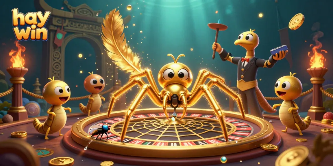 Experience the thrill of hay win while betting on a 3D roulette wheel spun by a golden spider.