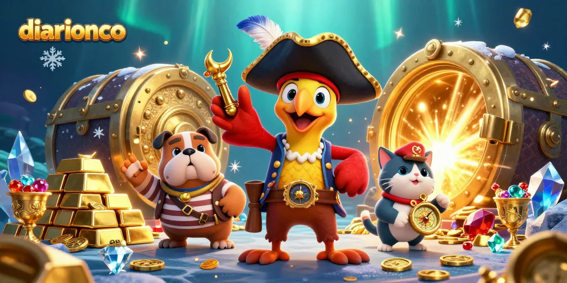 Dive into the exhilaration of diarionco's gaming treasures with 3D pirate scenes brimming with riches.